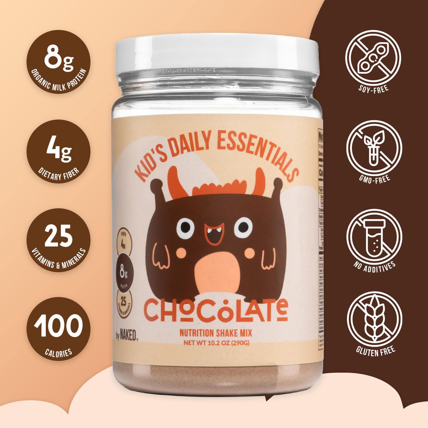 Naked Chocolate Kids Daily Essentials – Organic Kids' Protein Shake with 25 Vitamins and Minerals - görsel 3