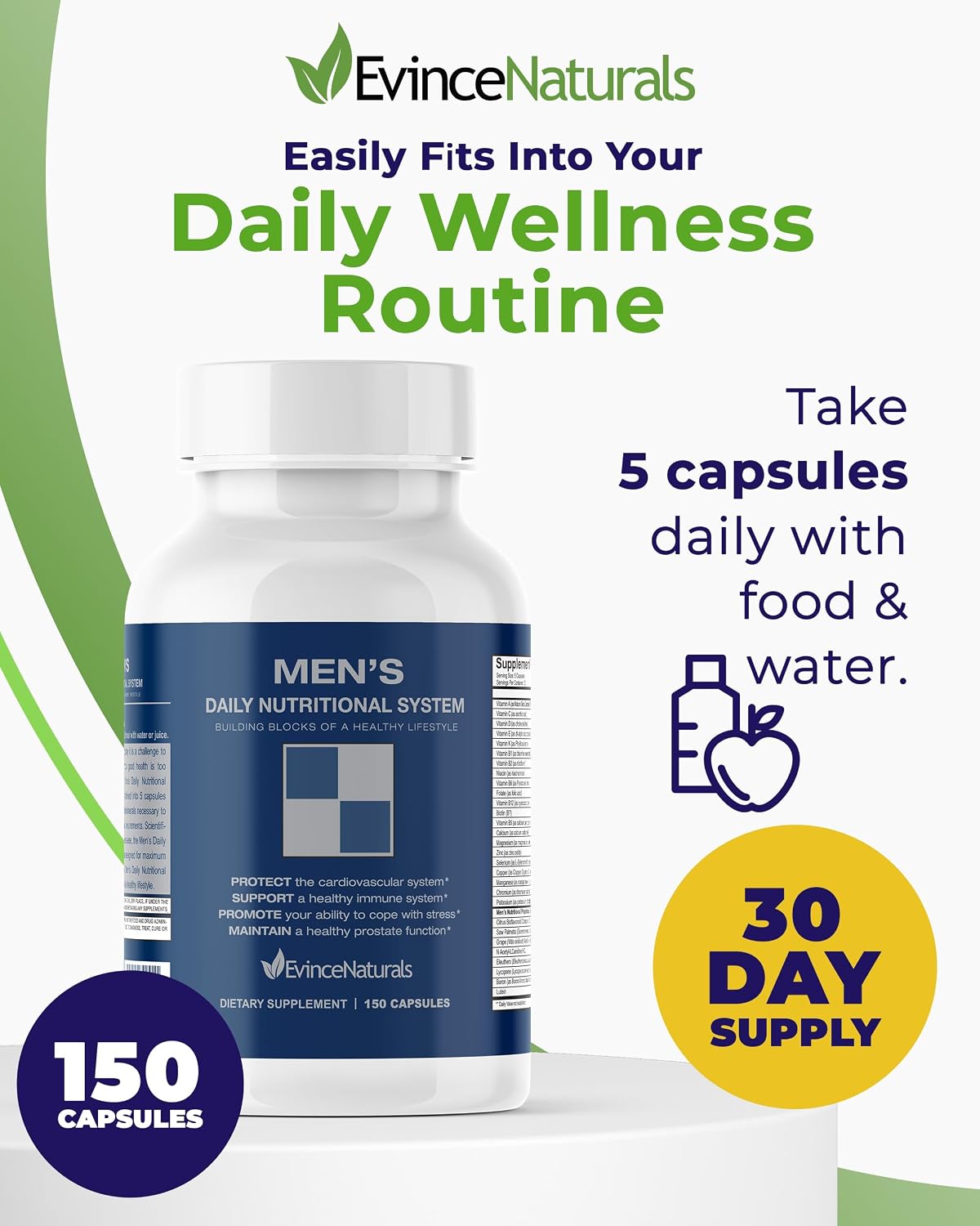 Evince Naturals Men's Daily Nutritional System Multivitamin - görsel 5