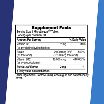 Superior Source No Shot Vitamin B-12 10000mcg with B-6 and Folic Acid, 60 Sublingual Tablets