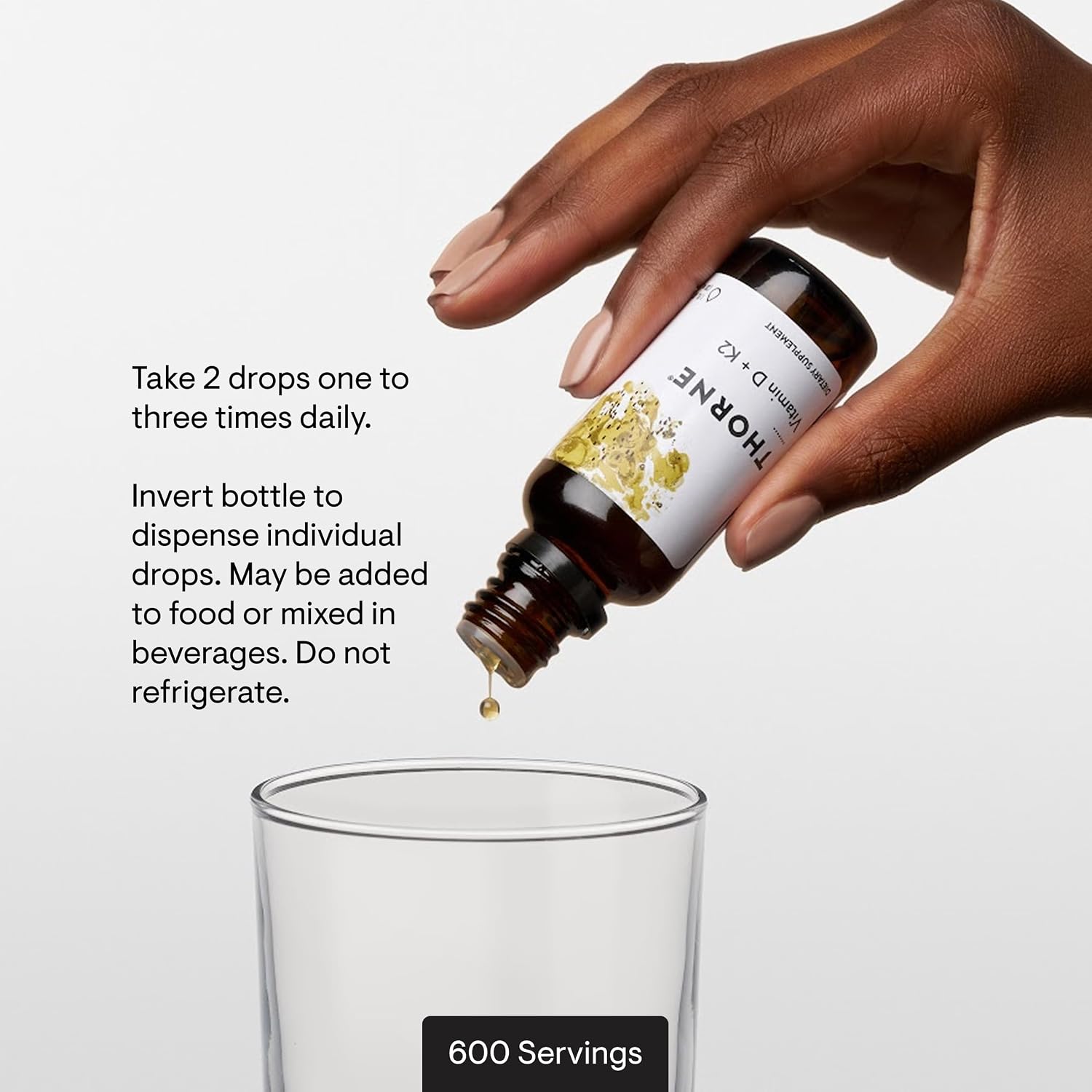 THORNE Vitamin D + K2 Liquid – D3 and K2 with Metered Dispenser, 30 ml, 600 Doses - görsel 4