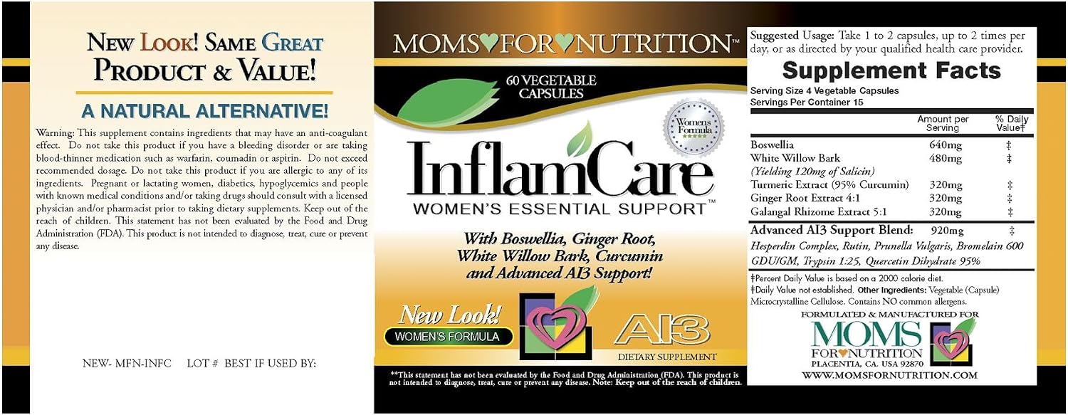 Moms For Nutrition InflamCare 3000mg Women's Formula - Gluten-free - 120 Count - görsel 4