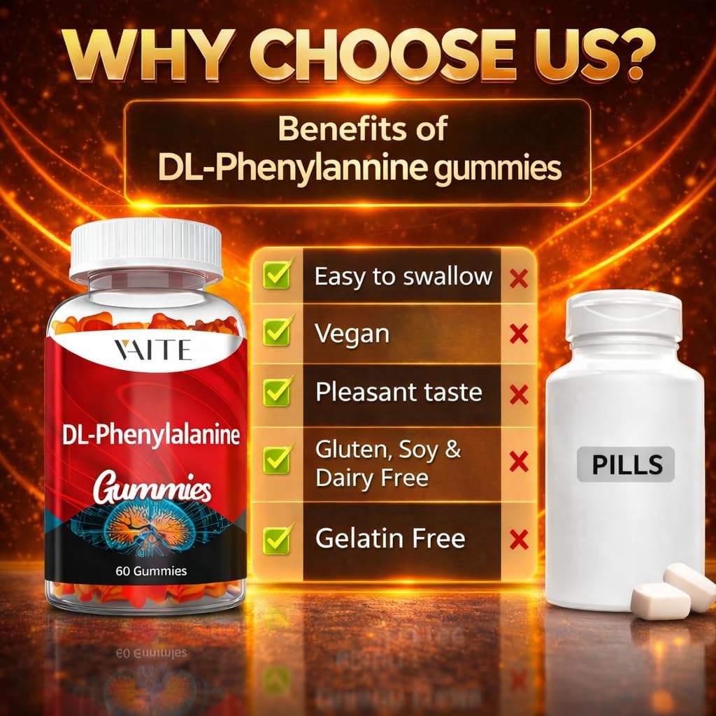 DL-Phenylalanine 1000mg Gummies – Dual-Action Amino Acid Support – 60 Gummies - görsel 5