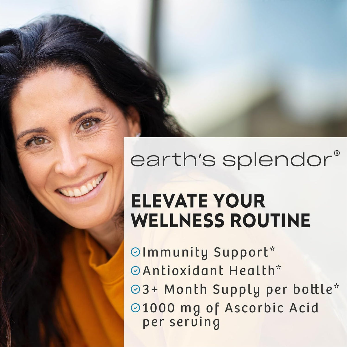Earth's Splendor Vitamin C 1000 mg Supplement for Men & Women, Immune Support, Antioxidant Health - 2 Pack - görsel 3