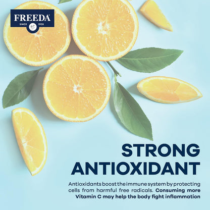 FREEDA Buffered Vitamin C Powder – Non-Acidic, Stomach-Friendly Vitamin C for Sensitive Individuals – Vegan, Kosher, Sugar-Free – 227 g (8 oz)
