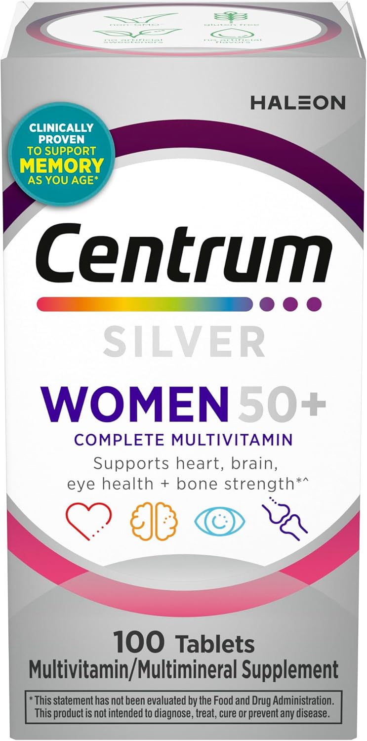 Centrum Silver Women's Multivitamin for Women 50 Plus – Memory & Cognition Support, 100 Tablets - görsel 1