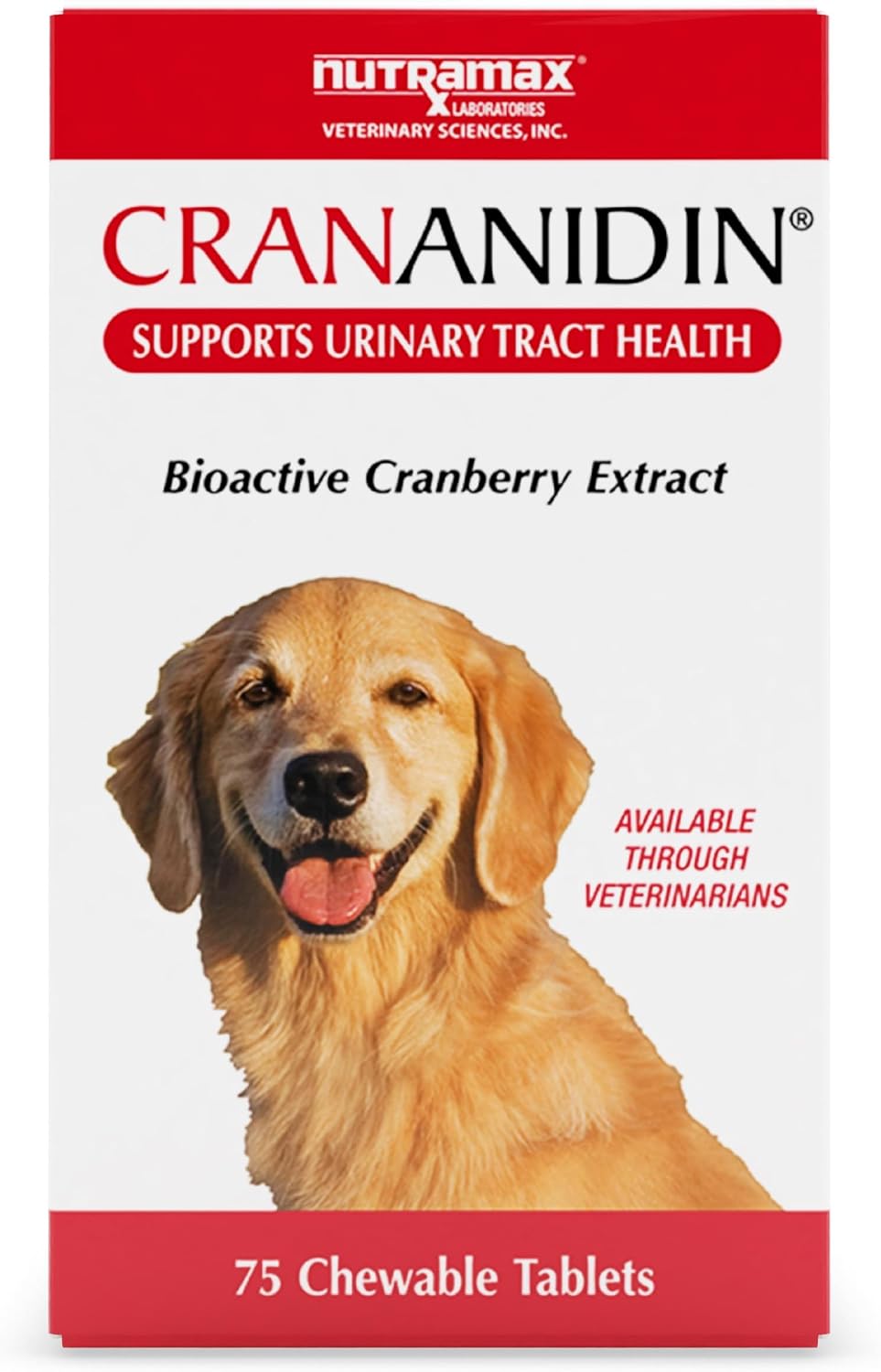Nutramax Crananidin for Dogs, Urinary Tract Health and Bladder Support, Cranberry Supplement, Chewable Tablets, 75 Count - görsel 1