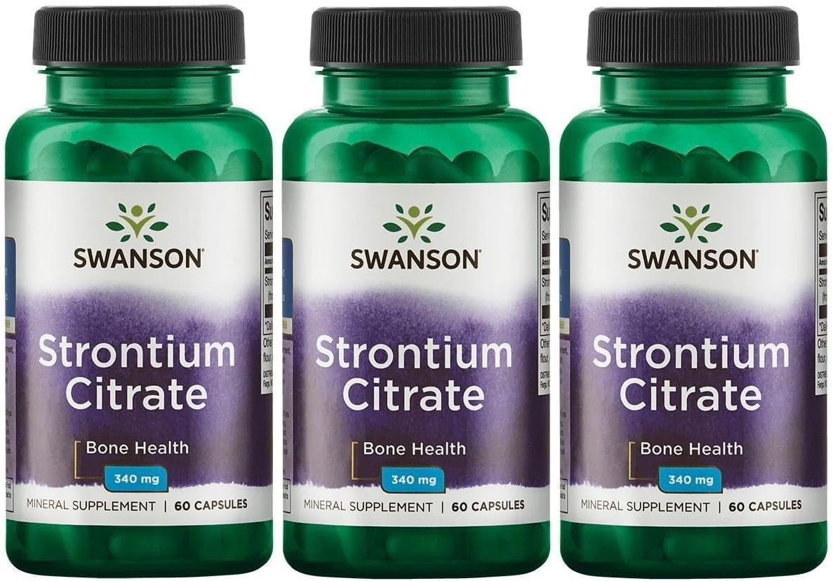 Swanson Strontium Citrate 340 mg 60 Capsules (3 Pack) - görsel 1