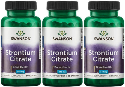 Swanson Strontium Citrate 340 mg 60 Capsules (3 Pack)