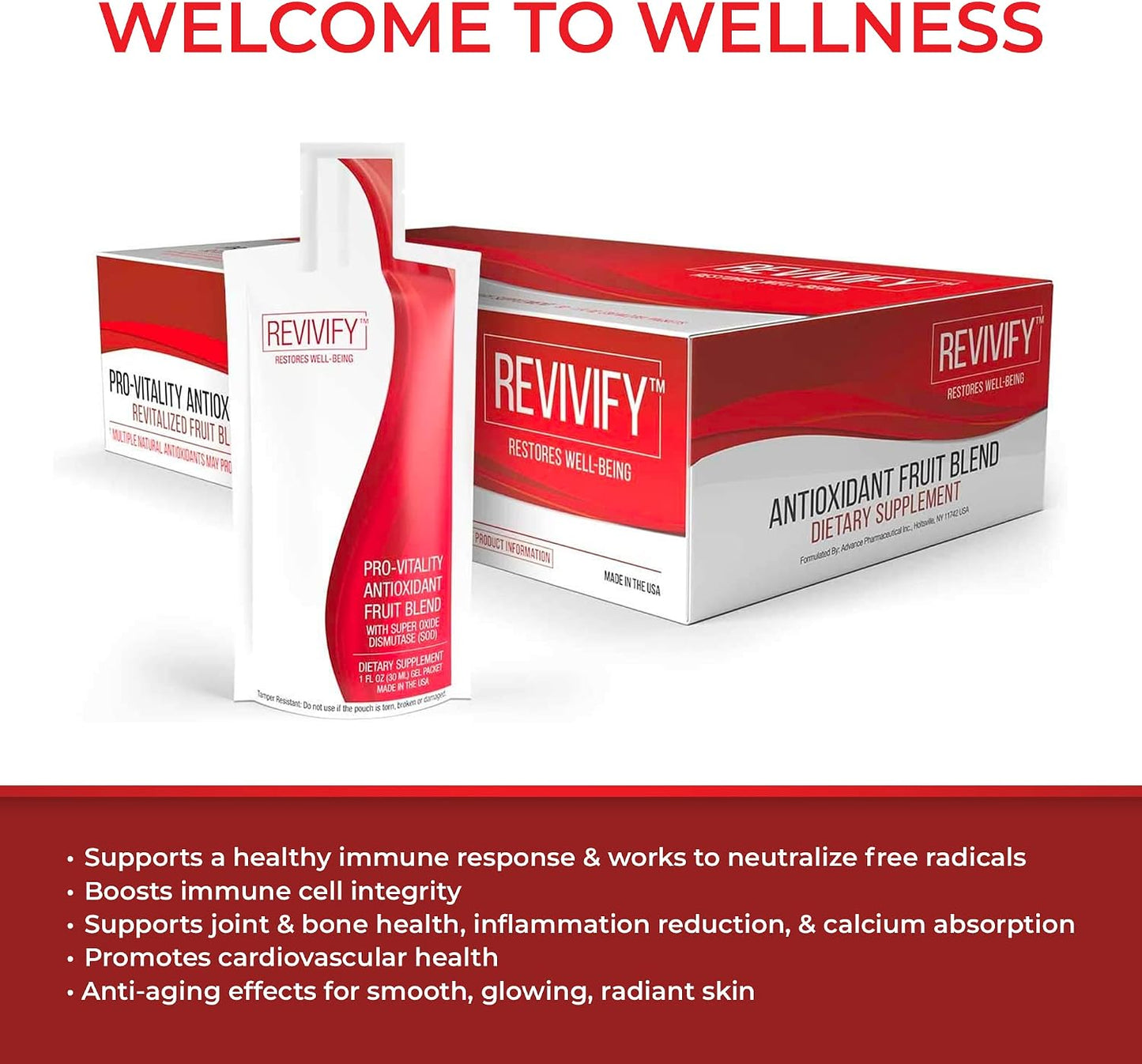 REVIVIFY Pro-Vitality Gel (Oral) with Antioxidant Superoxide Dismutase (SOD), Soluble Fibre & Fruit Blend - 30 ml Pouch, 30 Day Supply - görsel 3