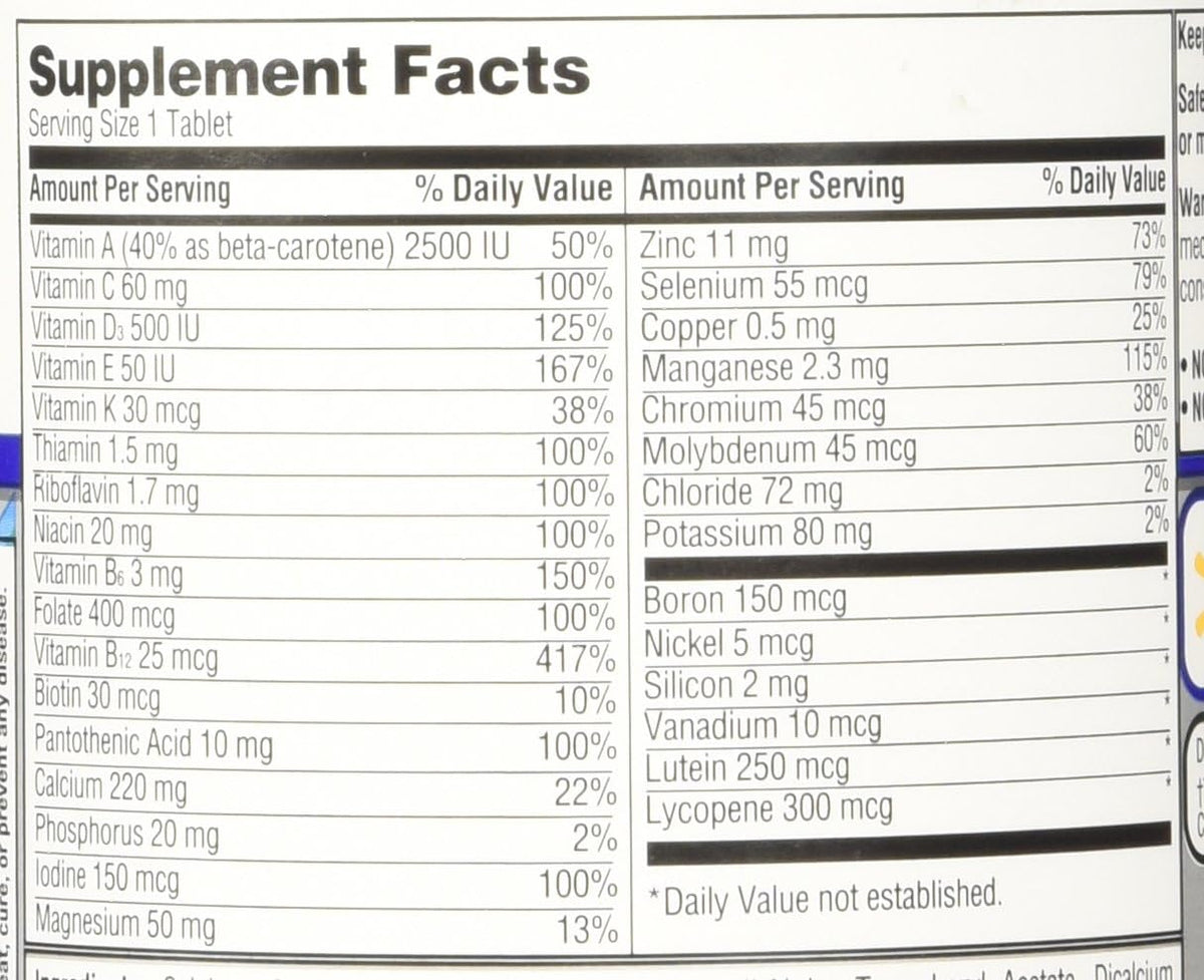 Equate Mature Adults 50+ Multivitamin – 220 Tablets - görsel 4