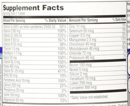 Equate Mature Adults 50+ Multivitamin – 220 Tablets