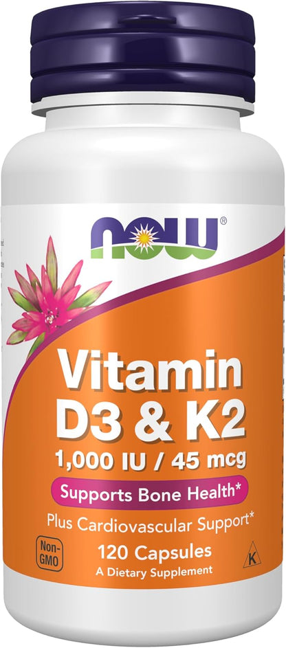 NOW Foods Vitamin D-3 & K-2 - 120 Veg Capsules