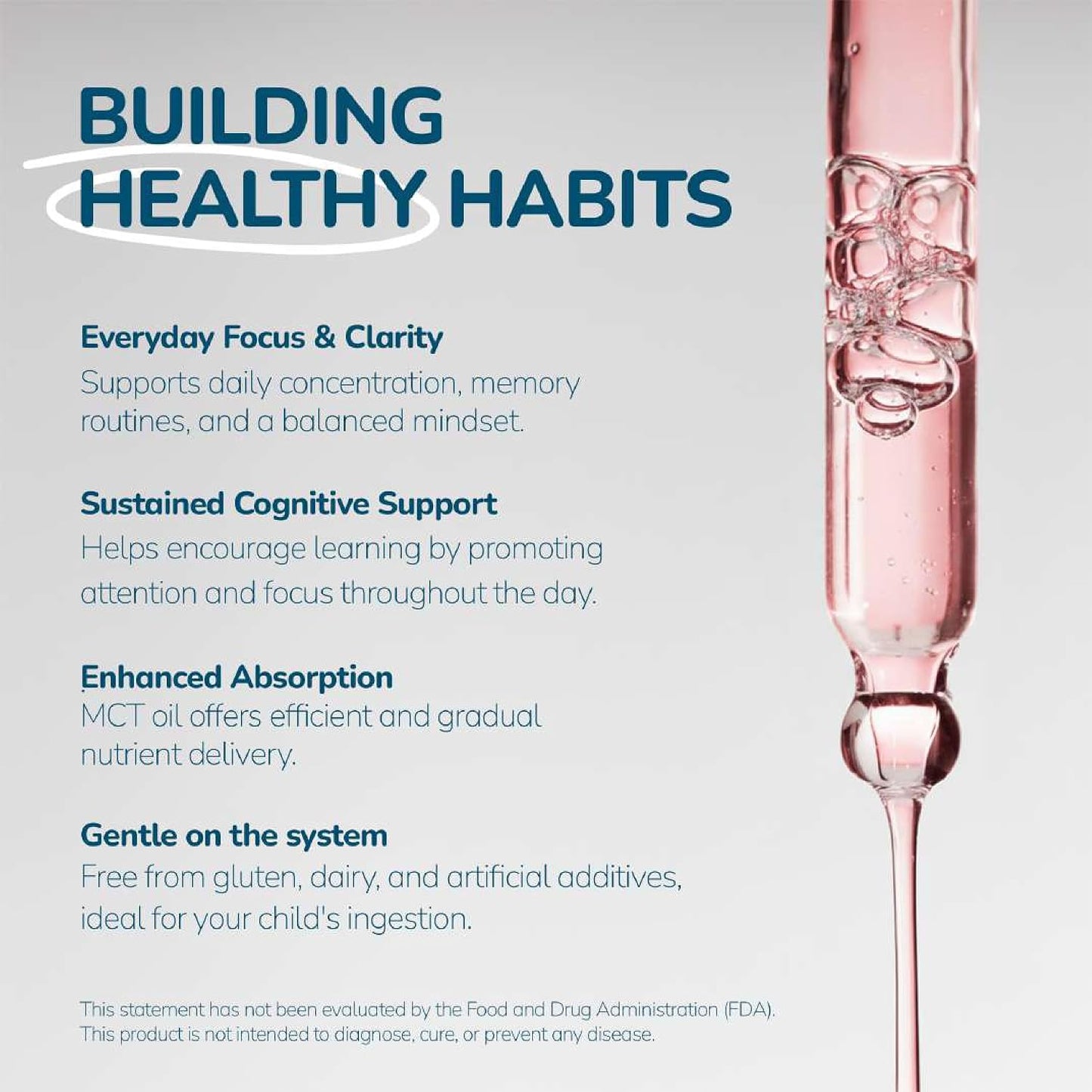 1Q Focus Liquid Brain Supplement for Kids | L-Methylfolate, Acetyl L-Carnitine, B1 B6 B12 Drops | Sugar-Free Vegan | 60 ml - görsel 2