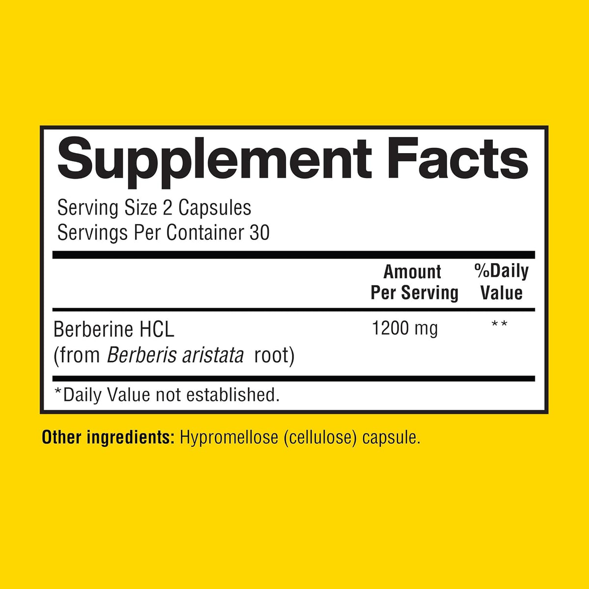 Berberine 1200mg Per Serving as Berberine HCl, 60 Vegetarian Capsules - görsel 2