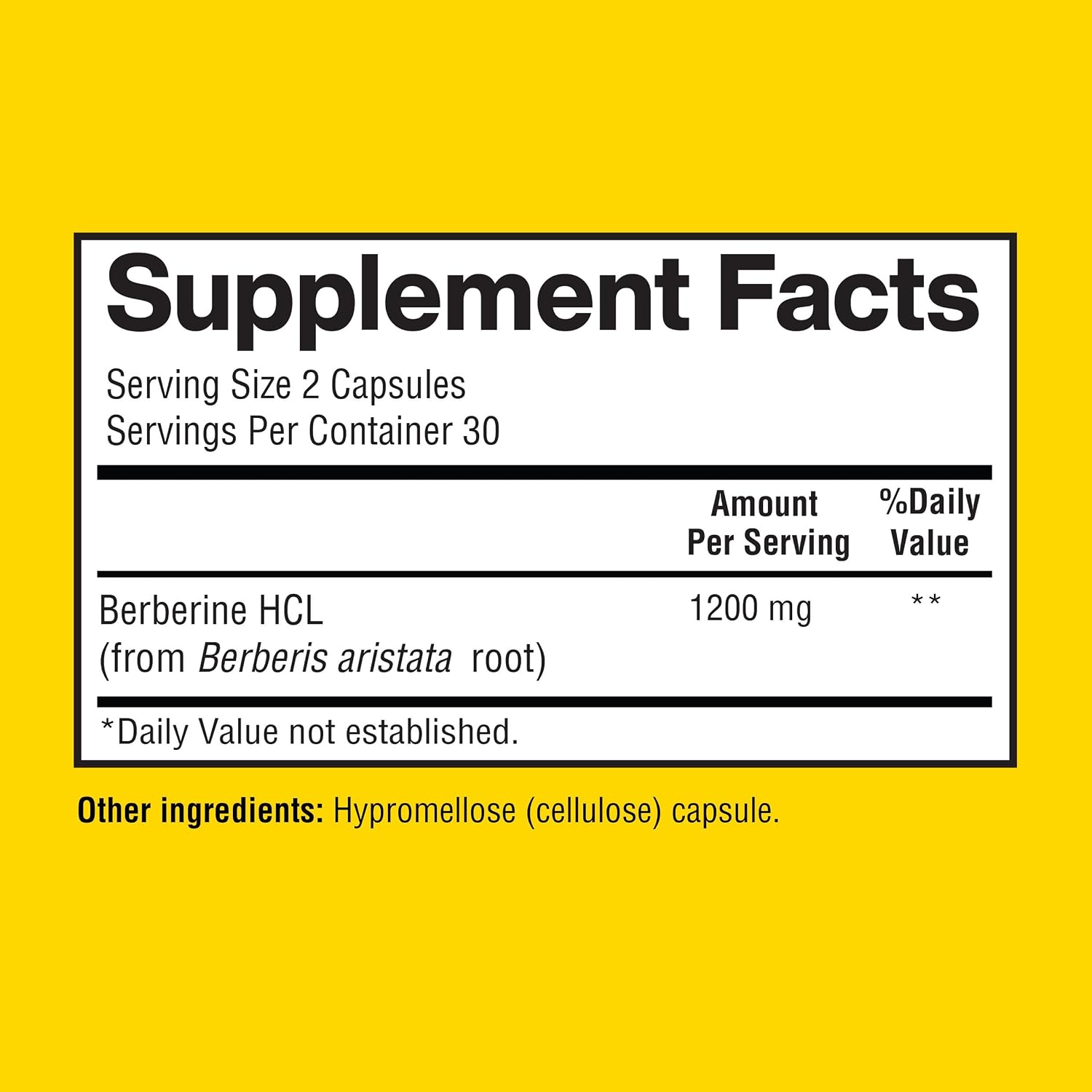 Berberine 1200mg Per Serving as Berberine HCl, 60 Vegetarian Capsules - görsel 2