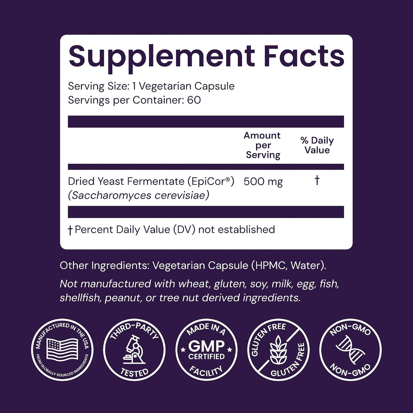 Healthy Origins EpiCor 500 mg, 60 Veggie Capsules - görsel 4