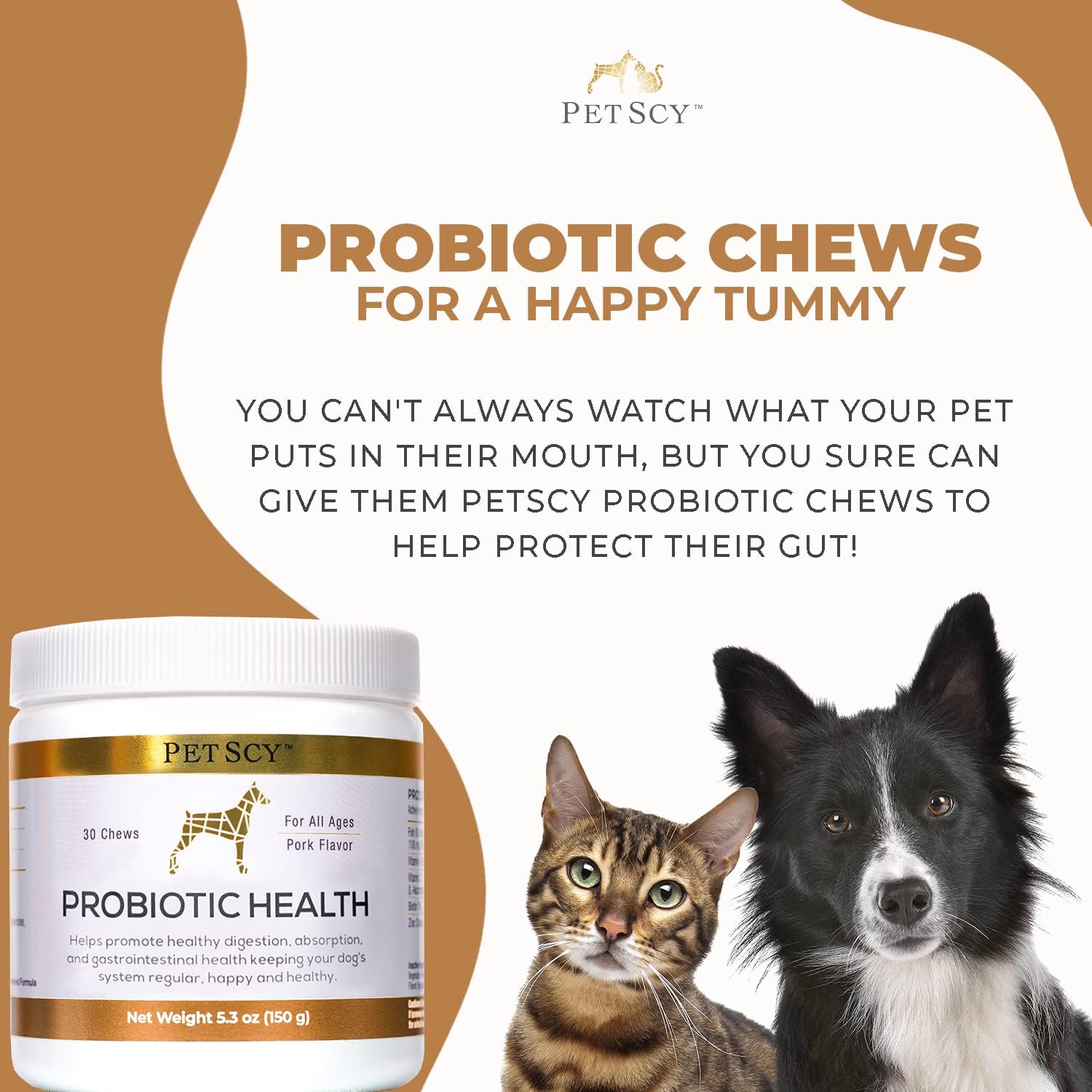 Probiotic Chews for Dogs by PetScy – 30 Chews with Prebiotic Fibre and Omega-3 - görsel 5