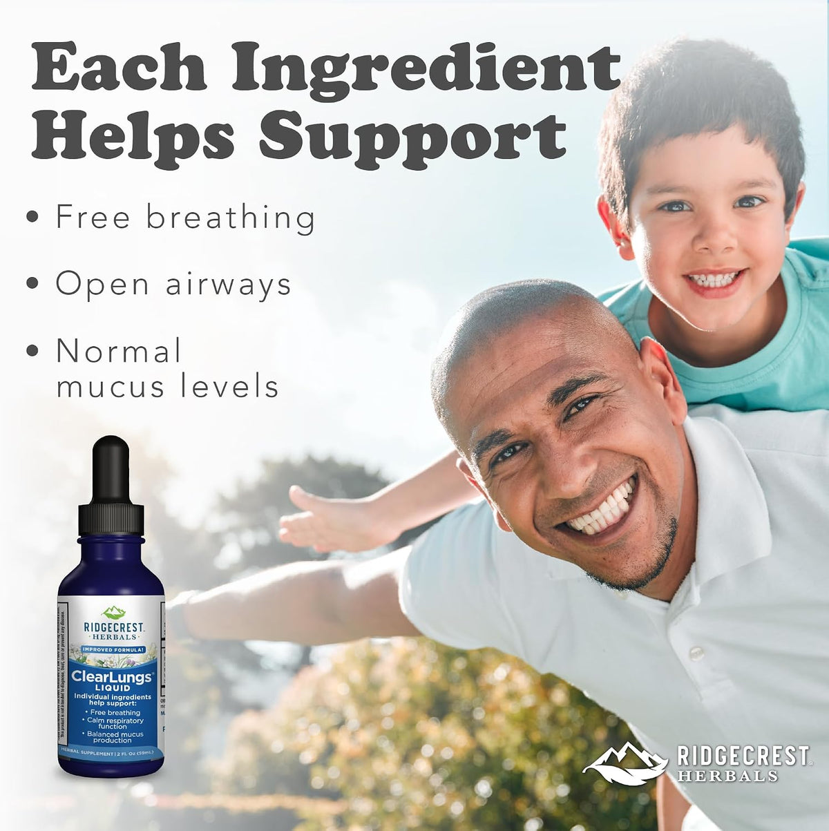 Ridgecrest Herbals ClearLungs Liquid Herbal Supplement, Orange Flavour, 59 ml - görsel 2