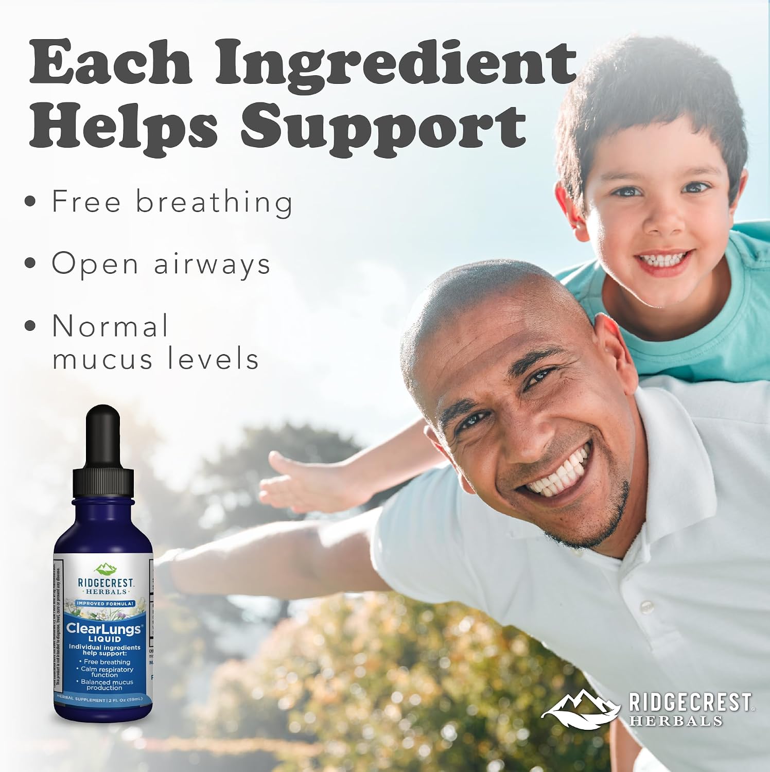 Ridgecrest Herbals ClearLungs Liquid Herbal Supplement, Orange Flavour, 59 ml - görsel 2