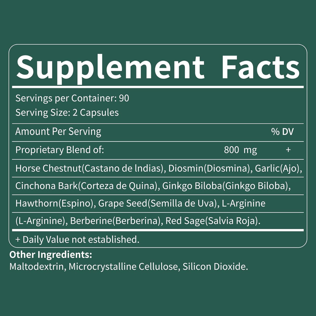 Fuenvegtal Horse Chestnut Circulation Capsules - 10-in-1 Herbal Formula for Healthy Blood Flow & Nitric Oxide Support (90 Capsules) - görsel 6