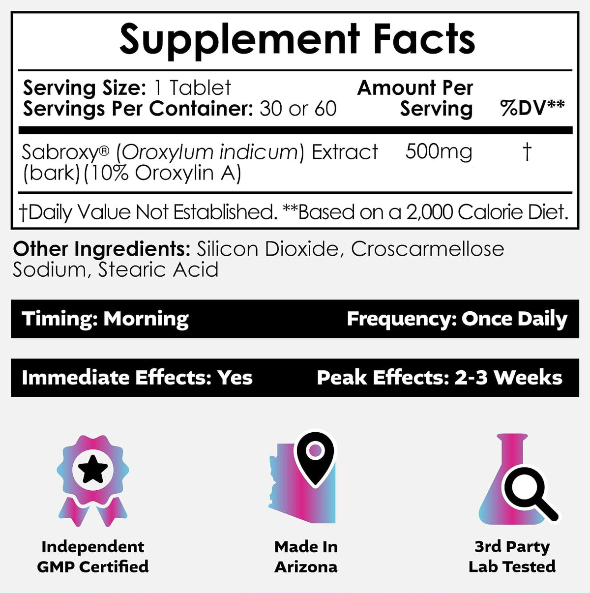Nootropics Depot Sabroxy® Tablets - 500mg - 30 Count - görsel 2