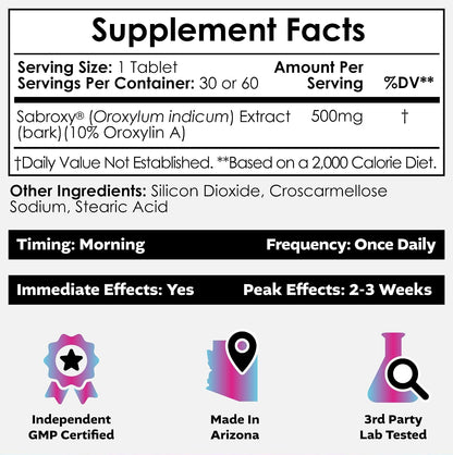 Nootropics Depot Sabroxy® Tablets - 500mg - 30 Count
