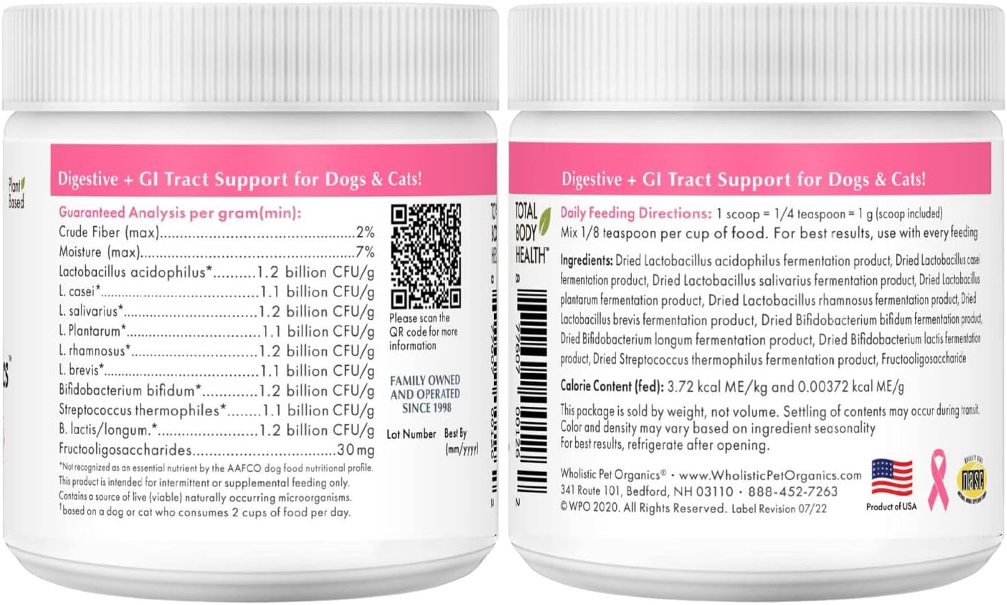 Wholistic Pet Organics WholeBiotics - Daily Dog Probiotics for Digestive Health Support & Immune Boost - 9 Strains - Prebiotics & Probiotics for Dogs & Cats - Gut Health for Dogs - 85g - 85 Scoops - görsel 9