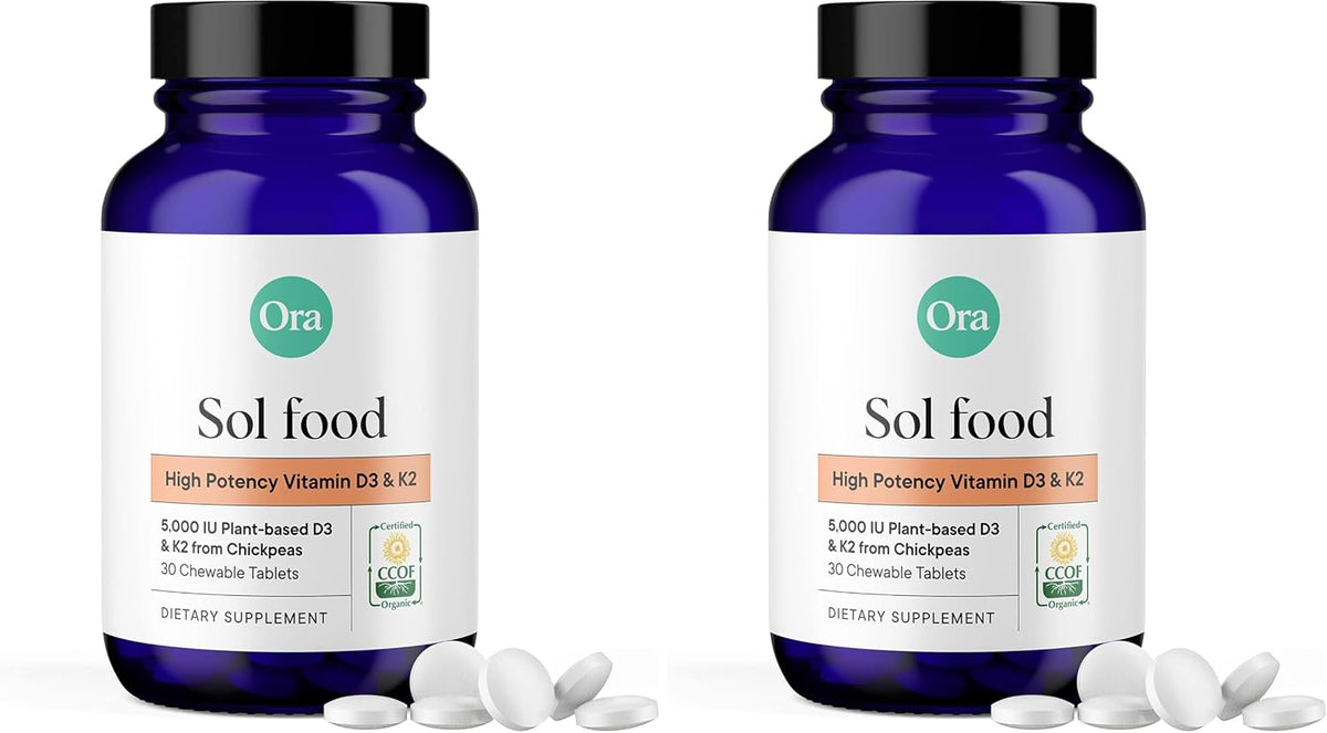 Ora Organic Vitamin D3 5000IU + K2 - Vegan Chewable Tablets (30 Count) - görsel 10