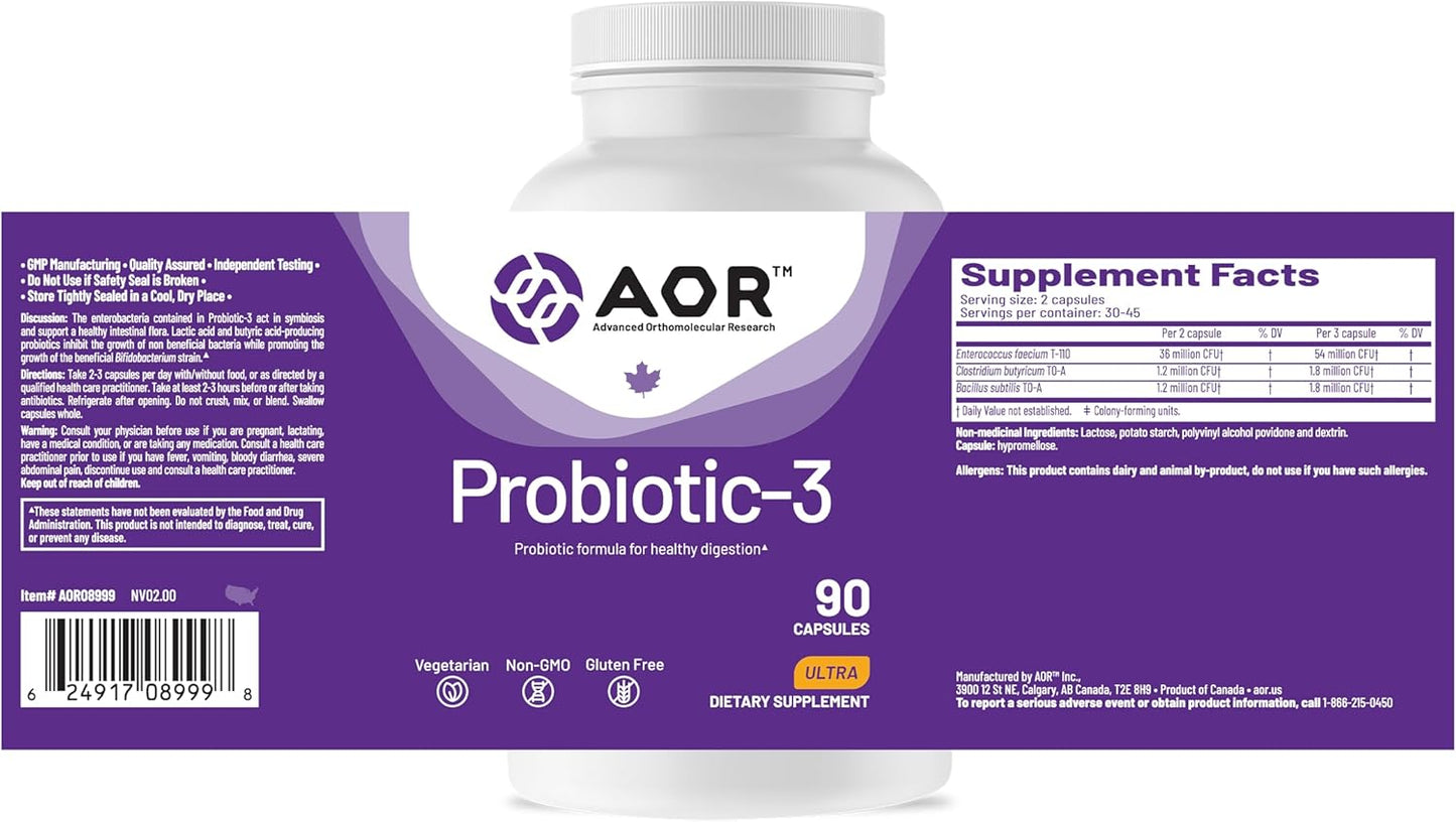 AOR Probiotic 3, 90 Capsules – Daily Digestive Balance and Gut Health - görsel 9
