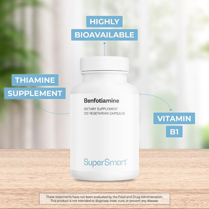 Supersmart - Benfotiamine 320mg per Day (High Strength) - Bio-available Thiamine - Vitamin B1 Supplement