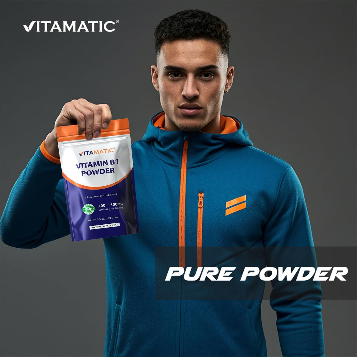 Vitamatic Vitamin B1 Pure Powder - 100 Grams (Thiamine Mononitrate) - görsel 4