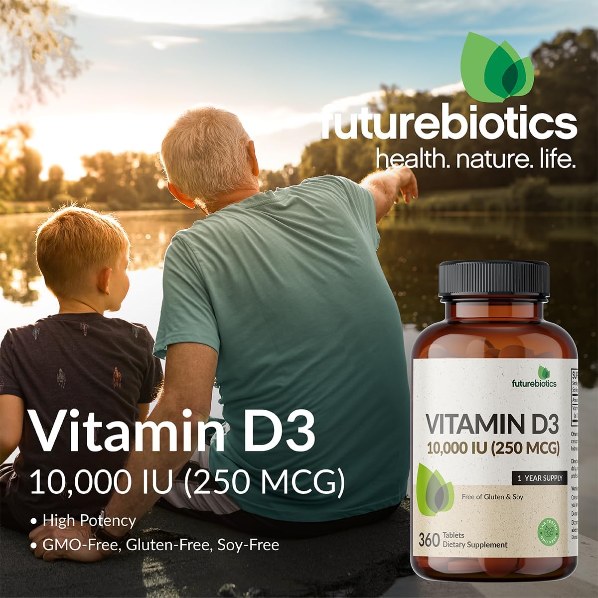 Futurebiotics Vitamin D3 10,000 IU (250 mcg) - 360 Tablets - görsel 4