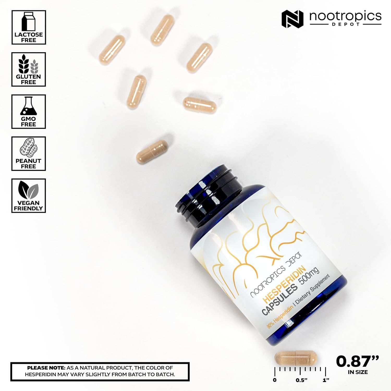 Nootropics Depot Hesperidin Capsules 500mg – 90% Citrus Extract - görsel 3