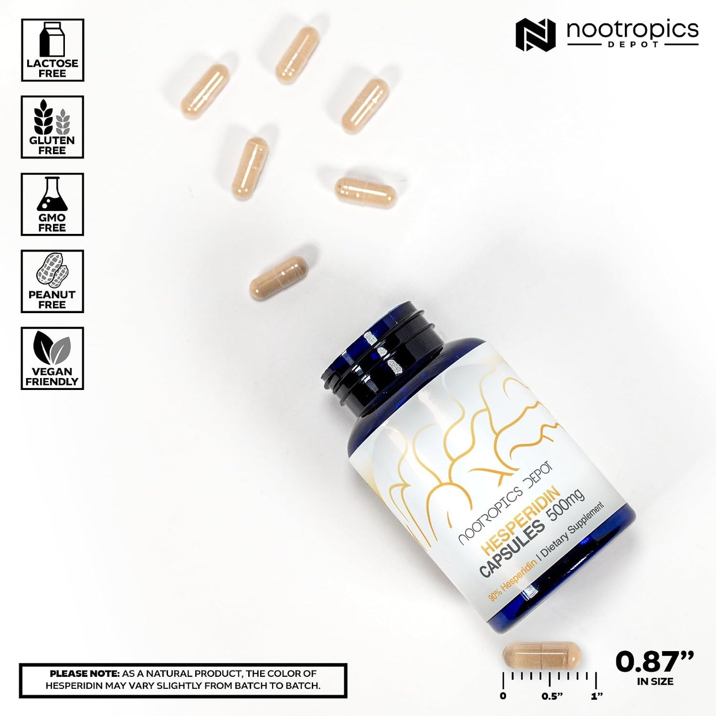 Nootropics Depot Hesperidin Capsules – 500mg, 60 Capsules, 90% Citrus Extract - görsel 3