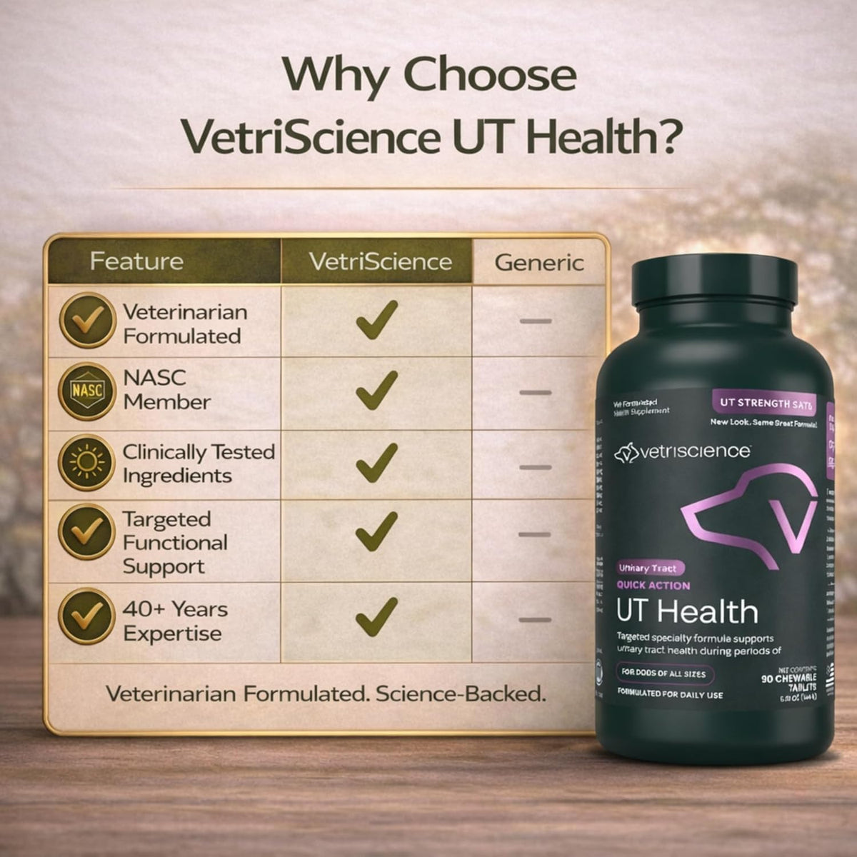 VetriScience Quick Action UT Health Chewable Tablets for Dogs - 90 Count - görsel 5