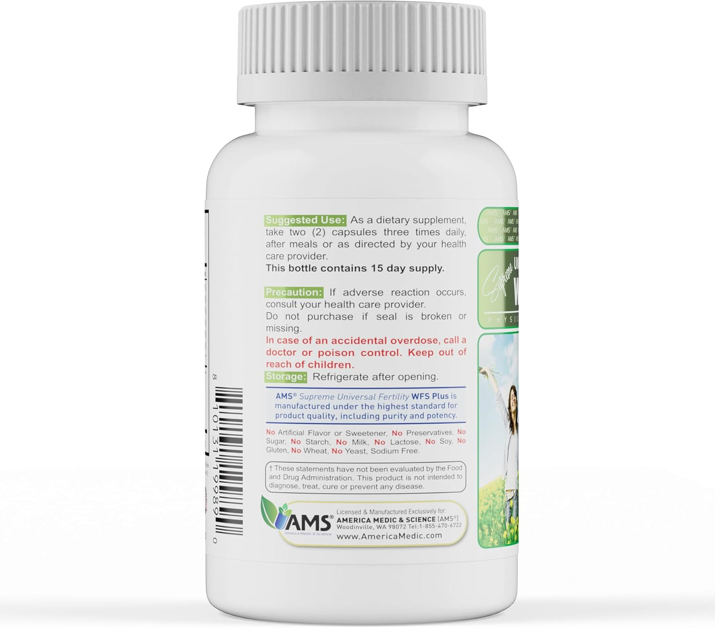 America Medic & Science WFS Plus Fertility Supplements for Women (90 Capsules) - Supports Ovulatory Health - görsel 3