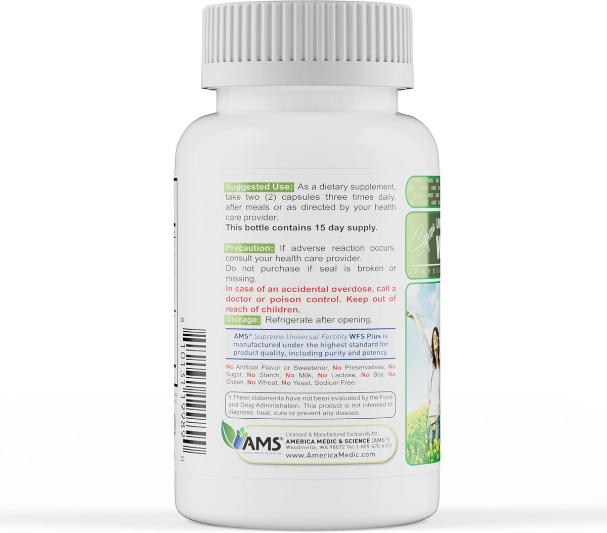 America Medic & Science WFS Plus Fertility Supplements for Women (90 Capsules) - Supports Ovulatory Health - görsel 3