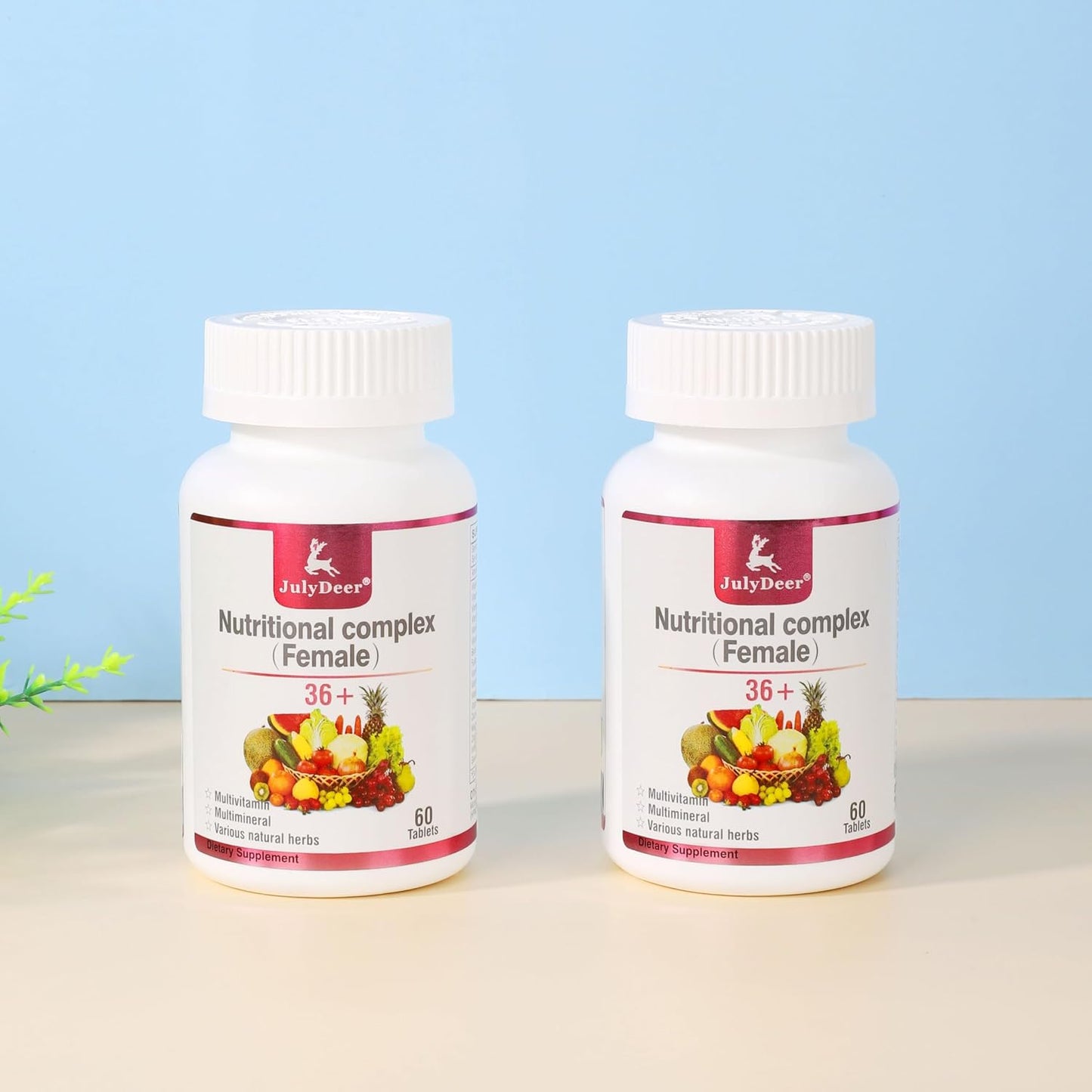 JulyDeer Women's One Daily Multivitamin | Complete with Vitamin A, C, D, E, B-Complex, Zinc & More | for Hair, Skin, Nails & Energy | 2 Bottles - görsel 8