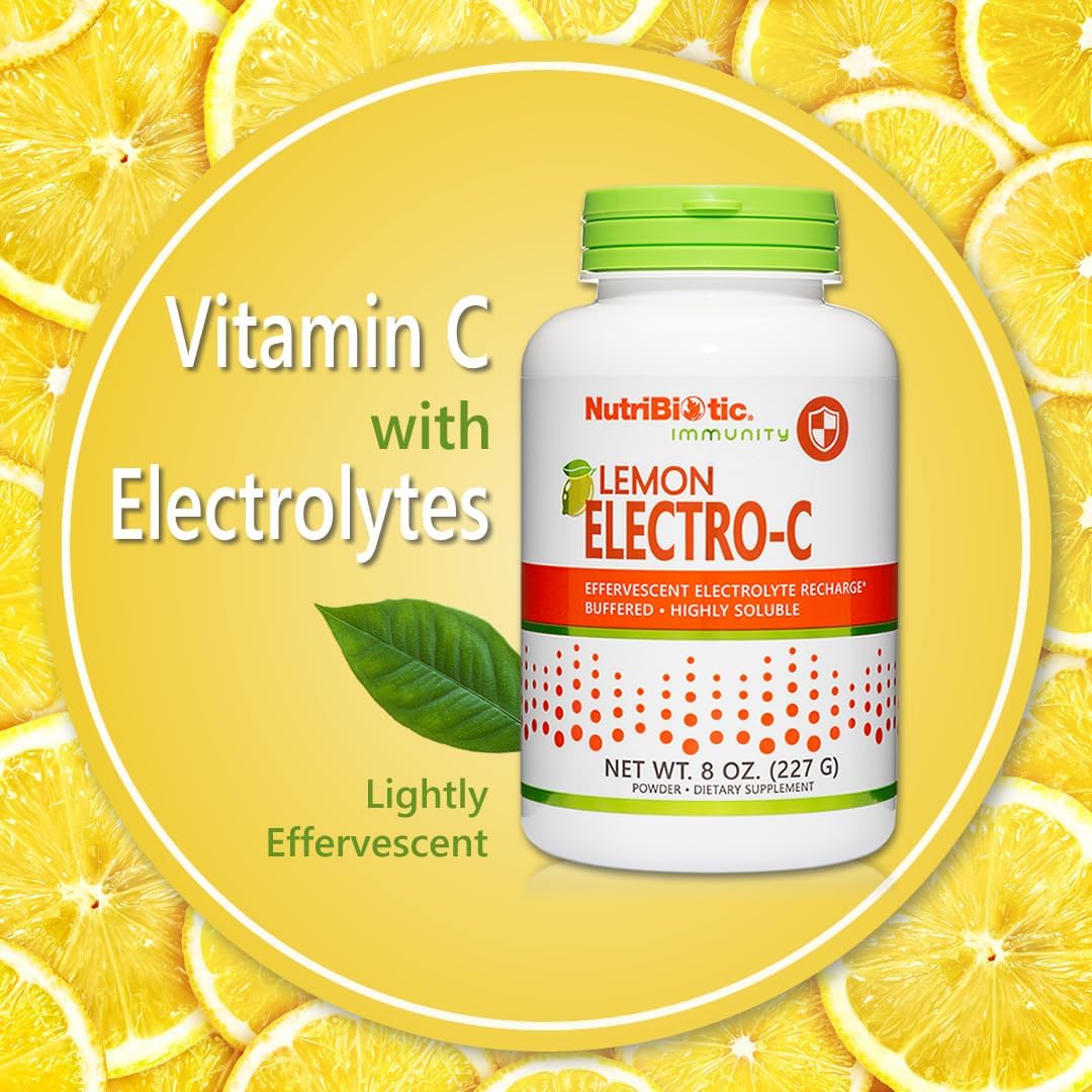 NutriBiotic Lemon Electro-C, Vitamin C and Electrolyte Powder - 227 g - görsel 4