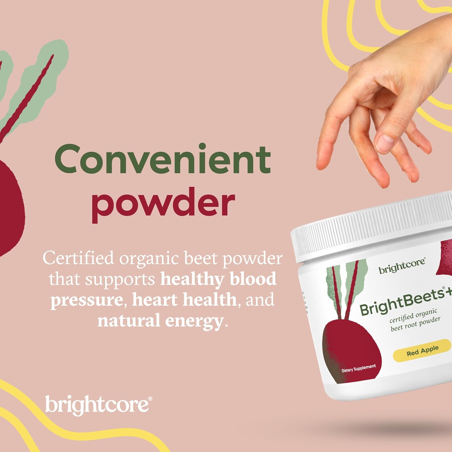 Brightcore Nutrition BrightBeets Beetroot Powder, Red Apple Flavour, 150g, 30 Servings - görsel 4