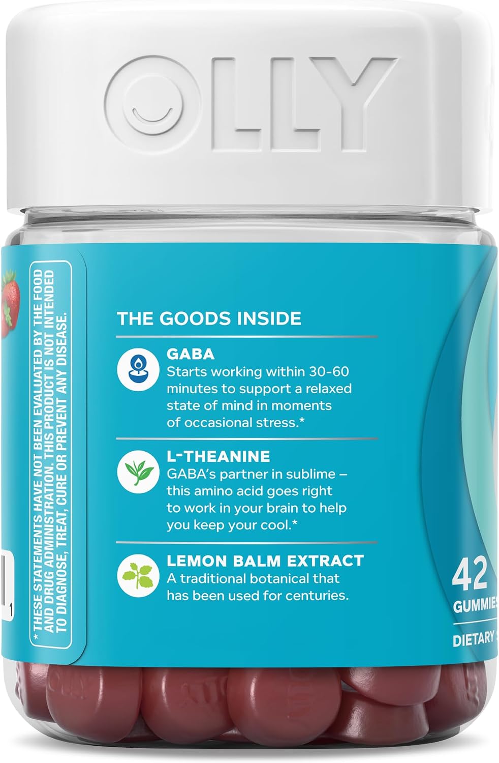 OLLY Goodbye Stress Gummies, GABA and L-Theanine Stress Support Supplement, Berry - 42 Count - görsel 8