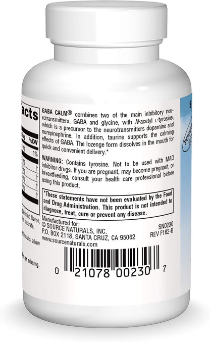 Source Naturals Serene Science GABA Calm Quick Dissolving Lozenges, Peppermint, 30 Lozenges