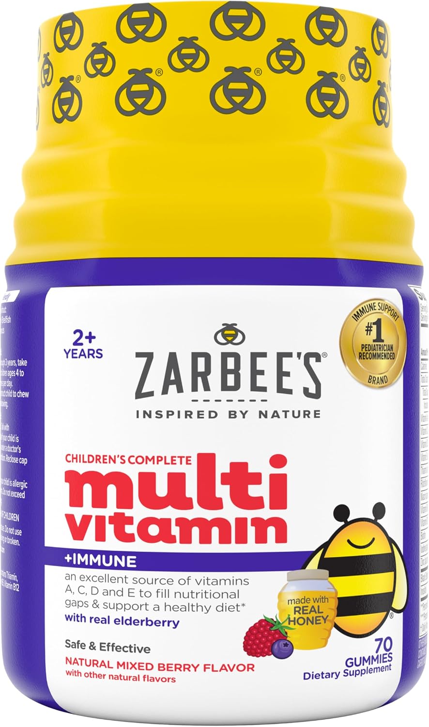 Zarbee's Complete Kids Multivitamin Gummies + Immune Support, 70 Gummies - görsel 1