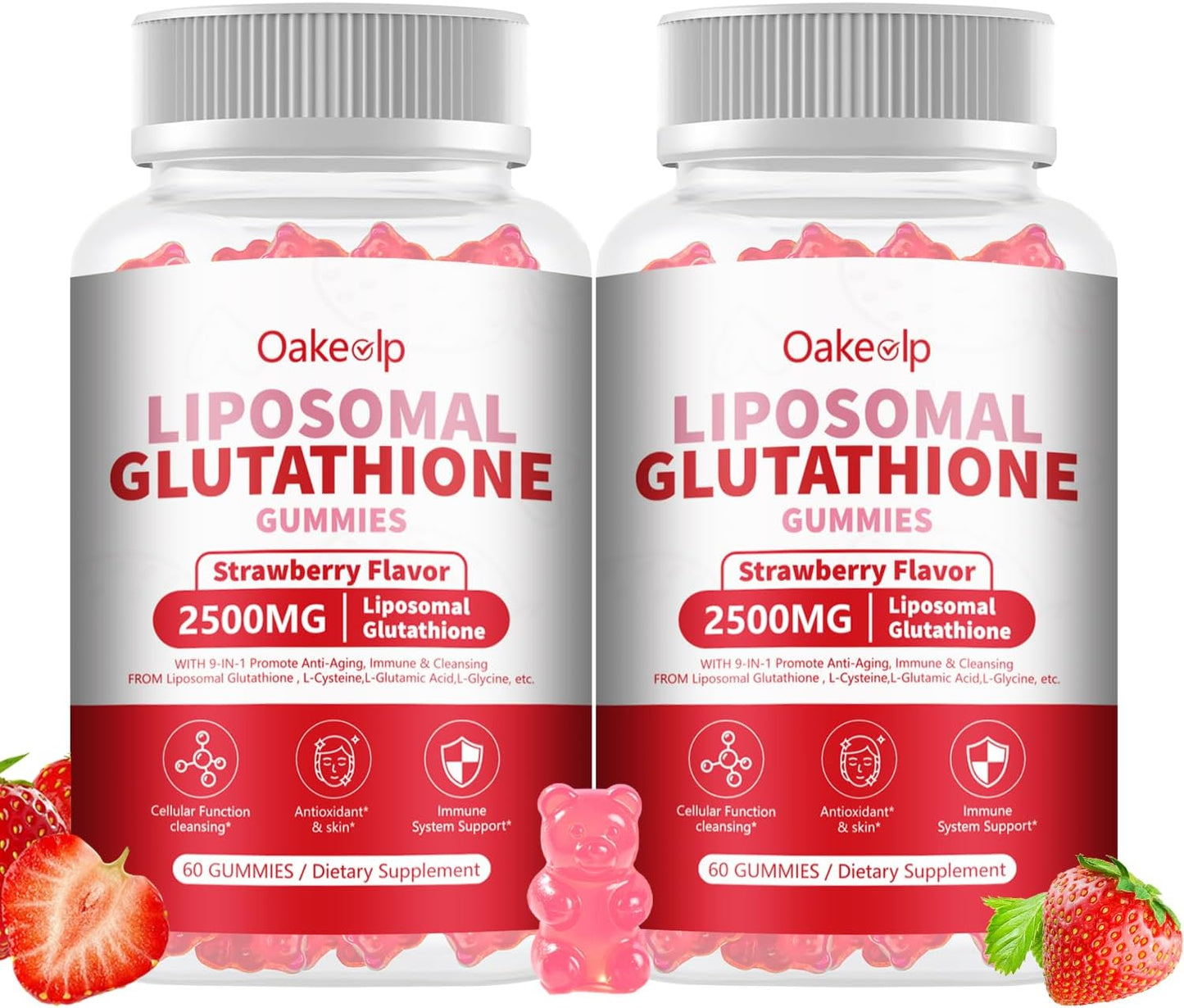 Extra Powerful 2500mg Liposomal Glutathione Gummies for Skin Radiance, Enhanced Absorption – Complex with L-Cysteine, L-Glycine, Milk Thistle for Liver Health, Antioxidant Support for Healthy Ageing - görsel 1