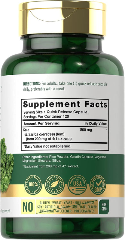 Carlyle Kale Supplement (120 Capsules) | Herbal Leaf Extract | Non-GMO & Gluten-free