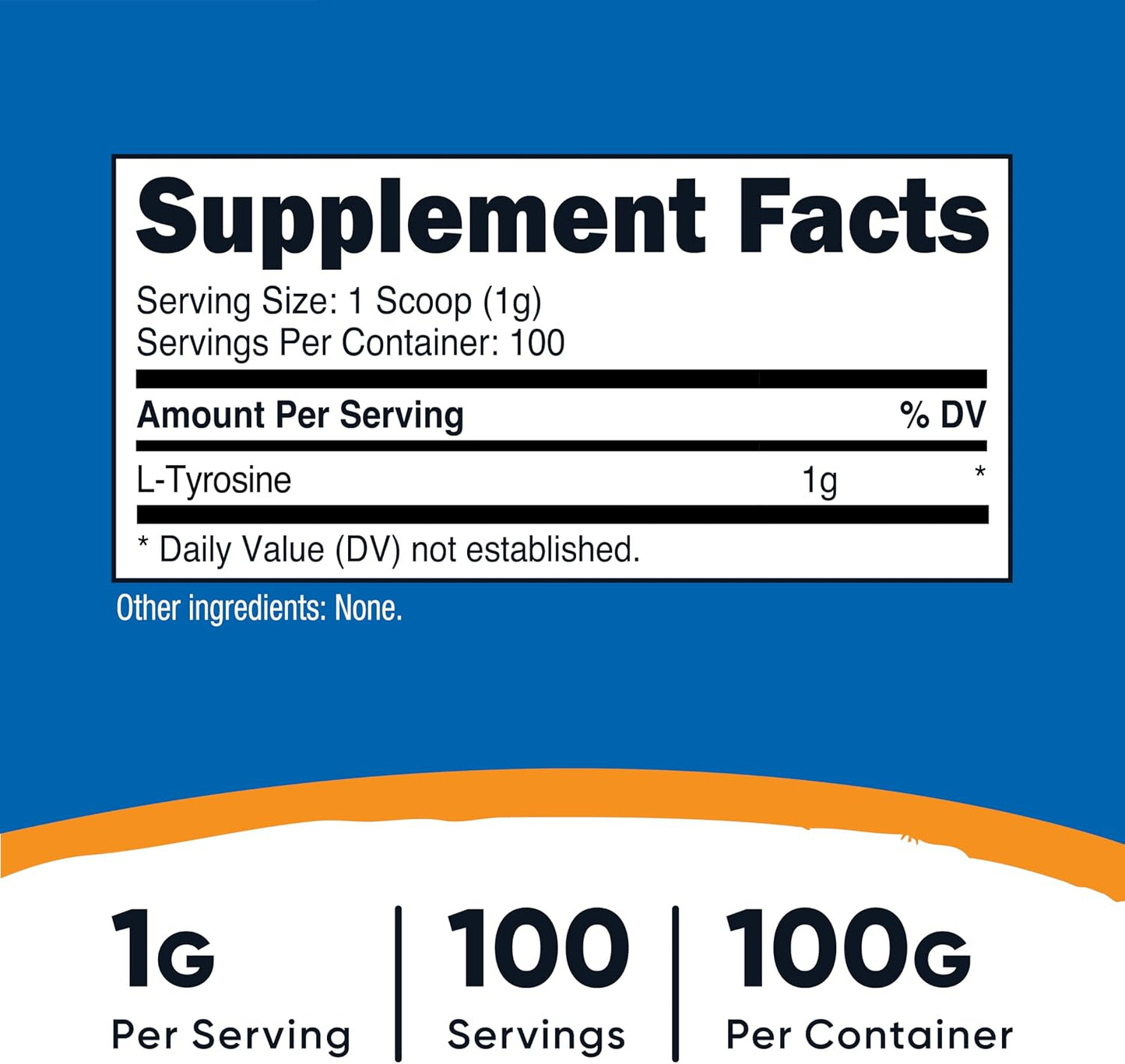 Nutricost L-Tyrosine Powder 100g (100 Servings) - 1g per Serving - görsel 2