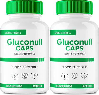 Gluconull Capsules, Maximum Strength All-Natural Overall Health Supplement - 2 Pack