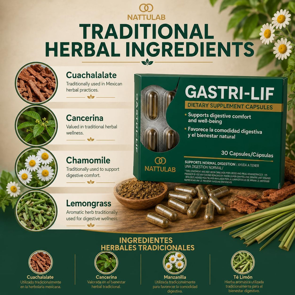 GASTRI-LIF – Traditional Herbal Food Supplement for Digestive Comfort – 30 Capsules - görsel 3