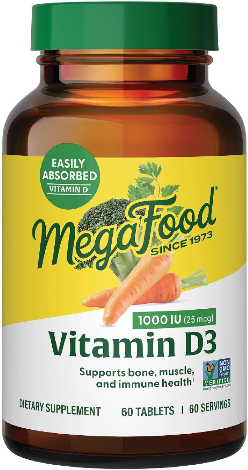 MegaFood Vitamin D3 1000 IU (25 mcg) - 60 Tablets - görsel 1