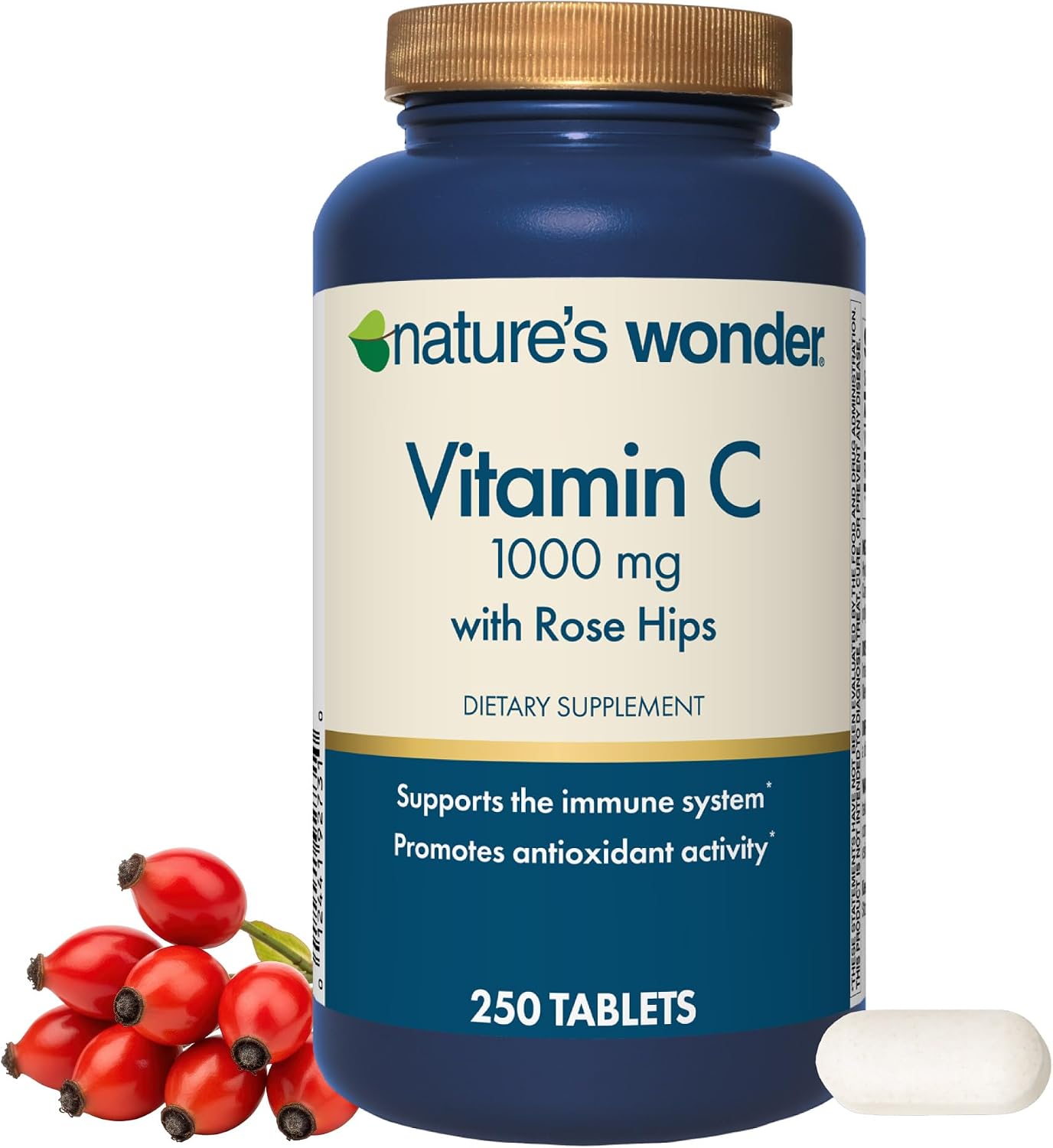 Nature's Wonder Vitamin C 1000mg with Rose Hips - 250 Tablets - görsel 1